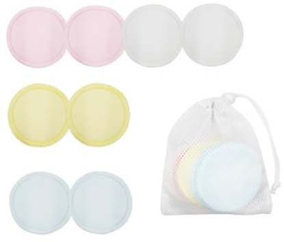 TOGEVAL 8 Stück Teiliges Wiederverwendbare Waschbare Baumwoll Abschminkpads mit Aufbewahrungsnetz Sanfte Reinigung für Hauttypen für Make up Augen make up entfernung