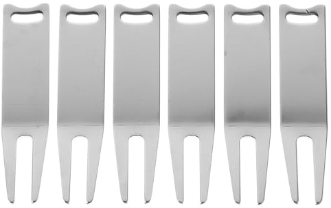 HONMEET 6 Stück Golfs Divot Repair Forks aus Langlebigem Eisen Kompakte Pitchgabeln mit Glatter Oberfläche Praktisches Golfrasen Reparaturwerkzeug für Golfer Leicht und Tragbar Geschenk