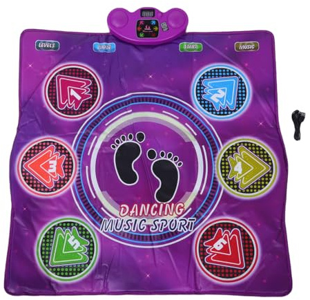 YUEHISY Tanzmattenspielzeug, Kabelloses Elektronisches Bluetooth-Pad mit 6 Leuchtenden Tasten, Einstellbarer Lautstärke und Integrierter Musik, Als Geburtstagsgeschenk für Kinder von 3
