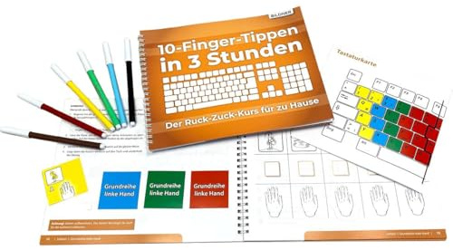 10 Finger tippen in 3 Stunden: Der Ruck-Zuck-Kurs für zu Hause: Der Ruck-Zuck-Kurs für zu Hause - in kürzester Zeit blind jeden Buchstaben finden.: ... Hause schnell das Tastaturschreiben erlernen