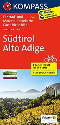 KOMPASS Fahrradkarte 3401 Südtirol - Alto Adige 1:70.000: GPS-genau