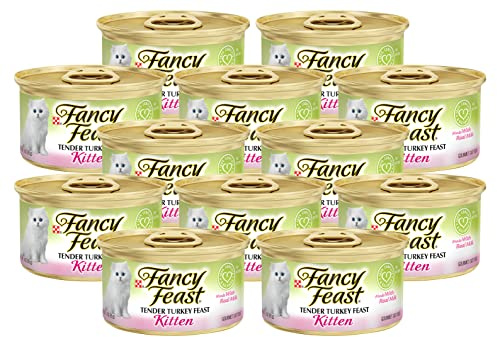 Fancy Feast Tender Turkey Feast Kitten Made with Real Milk 12-Cans