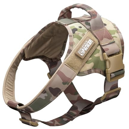 Excellent Elite Spanker Taktisch Nylon Militär Hundegeschirr Verstellbar | No-Pull Dienst Hundeweste mit Griff weich gepolstert Schnellverschluss für mittelgroße und große Rassen Training Spaziergang