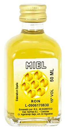 Lote de 25 Botellas de Licor de CristalRon Miel. Regalos Originales. Complementos. Detalles para Bodas, Comuniones, Bautizos y Cumpleaños. CC