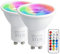 VARICART Lampadina LED GU10, 5W Lampadine LED Colorate 12 Colori Faretto LED RGB, Dimmerabile con Telecomando, Luce Bianco Caldo 3000K, 50W Equiv. per decorazione della casa (confezione da 2)