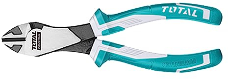 TOTAL - Verstärkter Seitenschneider | 180 mm | Zum Schneiden von harten und widerstandsfähigen Materialien | Für Draht, Kabel, Nägel oder Schrauben | Hergestellt aus Chrom-Vanadium