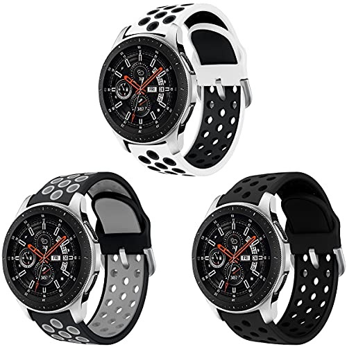 Syxinn Kompatibel mit 22mm Armband Galaxy Watch 46mm/Watch 3 45mm/Gear S3 Frontier/Classic Armband Silikon Uhrenarmband Sportarmband für Moto 360 2nd Gen/Huawei Watch GT 3/GT 2 46mm