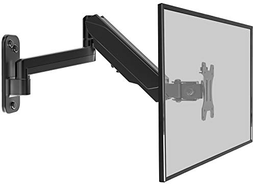 WORLDLIFT Monitor Wandhalterung für PC Monitor & TV - Für Bildschirme 17 bis 32 Zoll, Höhenverstellbar Einarmig Schwenkbar und 360° Drehbar Gasdruckfeder Arm, Max.8 kg - VESA 75x75mm & 100x100mm