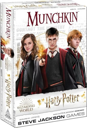 The OP USAopoly - Munchkin Deluxe Harry Potter Card Game - Offiziell Lizenziertes Harry Potter Merchandise & Munchkin Spiel - Für 3-6 Spieler - Ab 11 Jahren - Englisch