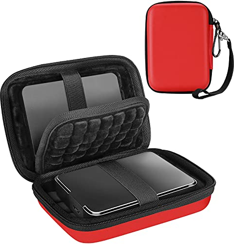 ProCase Étui Disque Dur Externe 2,5, Housse de Protection pour WD, Toshiba, Canvio, Seagate, Samsung SSD HDD, Pochette Portable Antichoc pour 2 x 2,5 Disques, avec Poche pour Accessoires
