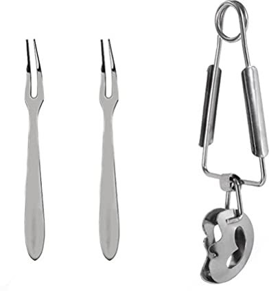 Cabilock 1 Satz Geschirr Buffet Zange Zange Schneckengabel Gabeln Zange Aus Edelstahl Küchenutensilien Edelstahl Muschelschere BBQ Zange Kochzange Rostfreier Stahl Salat Fischzange