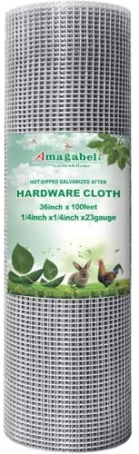 Amagabeli Hardware Cloth 1/4 Inch 36inch x 100ft Chicken Wire Fencing Weld Wire Fence Mesh Roll Snake Fence Gopher Wire Rabbit Cage for Garden Flower Bed Poultry Netting Plant Support Window Screen