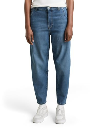 TOM TAILOR Denim Damen Barrel Mom Fit Jeans 10119 - Used Mid Stone Blue Denim S