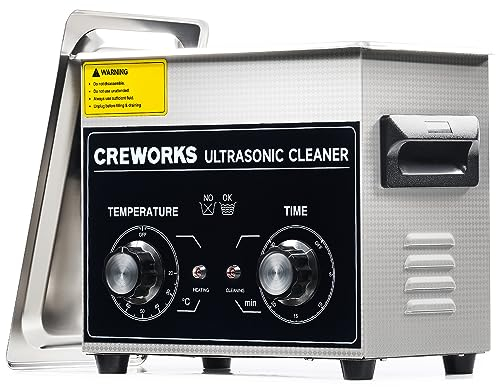 CREWORKS 3L Ultrasonic Cleaner with Heater and Timer, 120W Stainless Steel Ultrasonic Cleaning Machine with Degas & Gentle Modes, Ultrasound Washing Machine for Jewelry Glasses
