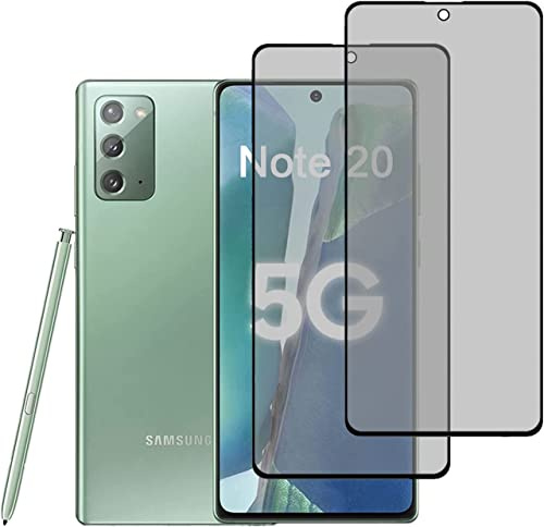 2 Pièces Verre Trempé Anti Espion avec Samsung Galaxy Note 20 - Anti Spy Film de Protection Dureté 9H, Privacy Film Protection Écran, [Anti-Rayures] 3D Vitre Protecteur Filtre Confidentialité