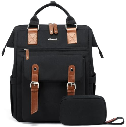 LOVEVOOK Laptop Backpack for Women, Teacher Nurse Work Laptop Bag, Waterproof Travel Backpack Purse, Business Computer Back Pack, Cute Bookbag College Student Gift Nursing School Backpack, 15.6 Inch