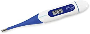 SOLMIRA Thermomètre Numérique Bleu Marine, Haute Précision, Étanche, Mesure Axillaire, Rectale ou Orale, Adapté aux Bébés, Enfants et Adultes