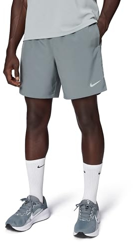 NIKE DV9359-084 M NK DF Challenger Short 7BF Pants Men's Smoke Grey/Smoke Grey/Reflective SILV Size S