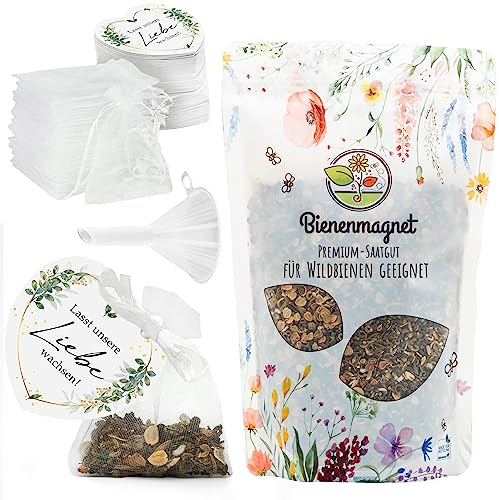 Lot de 100 graines de fleurs de mariage - Cadeau de mariage spécial pour les invités - Lasst unsere Liebe wachsen - Set complet (100 pièces)