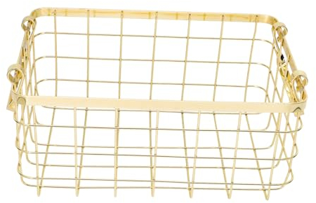 Garneck Wire Basket for Vegetables Decorative Iron Basket Handle Portable for Desktop Organization