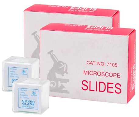 100 Stück vorgereinigte mikroskop objektträger,200 Stück Mikroskop-Abdeckgläser, mikroskop zubehör,für Labor Biologie Wissenschaft Studium