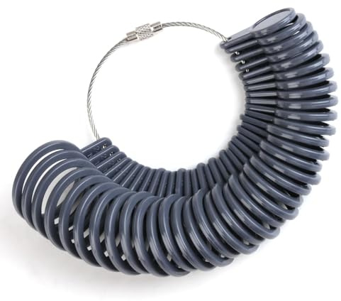 Mesure Taille Baguer, Bague Calibreur pour Mesure Doigt, Ring Sizer Outil de Mesure Précis, Tailles Bague Mesureur 41 à 76 pour Jauge Anneaux, Baguier Guide Taille Européenne Standard