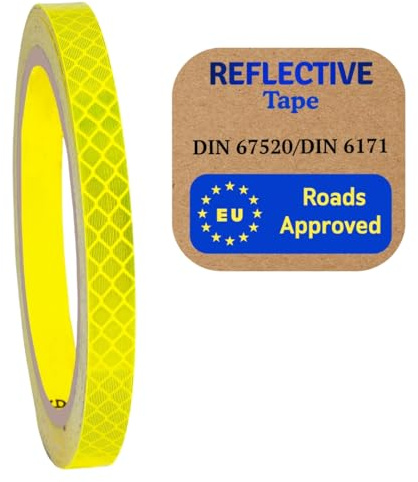 Anpatel Hecho de cinta reflectante para exteriores, alta visibilidad, impermeable, adhesivo fuerte, para vehículos, remolques, coches, camiones, bicicletas (amarillo 4083 x 10 mm)