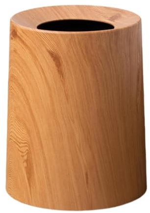 FytStycale Poubelle à Grains de Bois, Poubelle, Panier à Papier Toilette élégant, Corbeille à Déchets pour Toilettes Intérieures et Extérieures, S marron