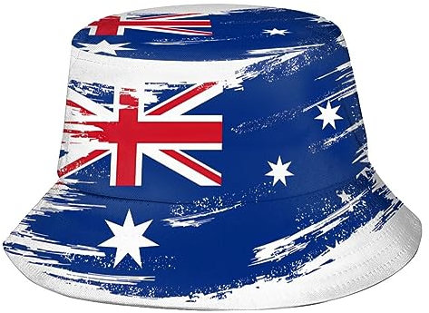 Adumbral Hut Australien Australische Flagge Fischermütze Verpackbar Sommerhut Weich Sommer Sonnenhut Für Herren, Jagd, Angeln