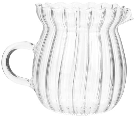 PRETYZOOM Jarra De Vidrio Resistente Jarra Para Crema Base Con Asa Cómoda Para Cocina Adecuada Para Establecimientos De Catering