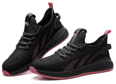 SPIEZ Lightweight Safety Trainers for Women Puncture Proof Work Shoes | Breathable Composite Toe Safety Shoes Women, Puncture Proof Non-steel Toe Shoes, Slip on Work Sneakers Metal-Free