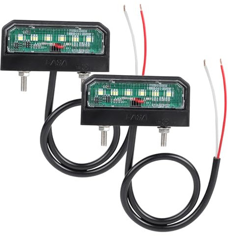 EXLECO 2 x LED Kennzeichenbeleuchtung Anhänger Nummernschildbeleuchtung LED Universal Kennzeichenleuchte 12V-30V Rückfahrscheinwerfer Beleuchtung Heckleuchte für PKW LKW Nummernschild KFZ Kennzeichen