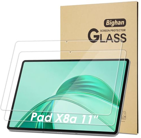 Bighan Pellicola Salvaschermo Compatibile per Honor Pad X8a 11 Pollici, Confezione da 2, Pellicola in Vetro Temperato con Durezza 9H, Pellicola Trasparente Antibolle, Copertura Totale