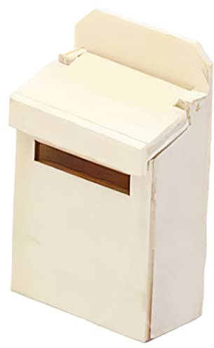 BESTonZON Mini Boîte aux Lettres Maison Décoration de Jardin Amusante Boîte aux Lettres Bois Blanc Étui à Courrier Rabattable pour Garçon Fille
