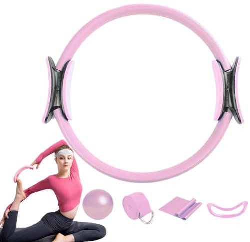 SVCEQZE Pilates Set, 5 Teilige Pilates Starte-r Kit, Pilates Fitness Kit, Pilates Ring Ausrüstungsset Pilates Essentials Kit, Trainingsausrüstung Yoga -Bands Für Dehnungsstärke Und Kernkraft