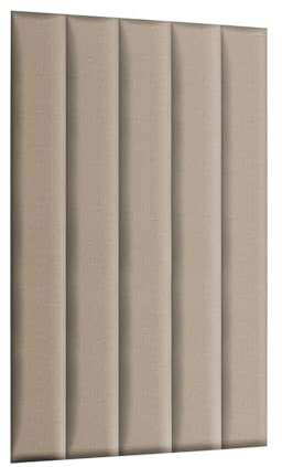 MG Design Polsterpaneel 15 x 120 cm in Creme – 3D Wandkissen fürs Bettkopfteil & Wanddeko, ohne Bohren, geräuschmindernd, texturierte, robuste & Pflegeleichte Oberfläche