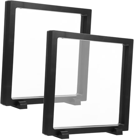 WEKAMOS 2 Stück-Pack Schwebende Aufbewahrungsboxen aus Kunststoff für Abzeichen und Anstecknadeln Transparente Vitrine mit Elegantem Design für Zuhause und Büro