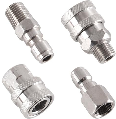 4Pcs 1/4 Inch Pressure Washer Quick Connect, Power Washer Adapter Set