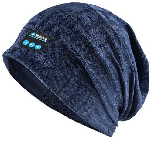 fesoklaf Sommar Bluetooth-mössa hatt hörlurar för män med hästsvanshål trådlös musik slouchy mössa sport headset med mikrofon, E47-Blå, one size
