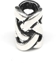 Drachensilber Bartperle 925 Silber keltisch Bartschmuck Keltischerknoten geflochten Wikinger Haarschmuck Perle Herren Damen Haarperle Sterlingsilber Schmuck