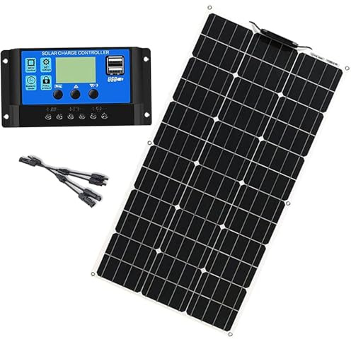 Kit de Panel Solar de 500W, 1000W, módulo fotovoltaico, Cargador de batería Solar monocristalino con Controlador de Carga + Accesorio, para Casas, campamentos(1x500W)