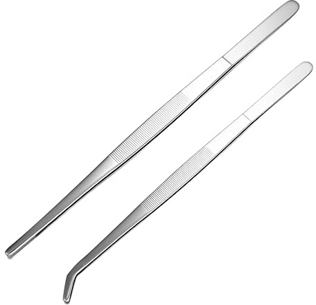 2 Pièces Pince Cuisine 30 cm et 27 cm, Pincette de Cuisine Acier Inoxydable Pince Alimentaire Ustensiles de Cuisine Inox pour Cuisiner Griller Cuire Pince Arrêter Poisson Pince a Dresser Dressage
