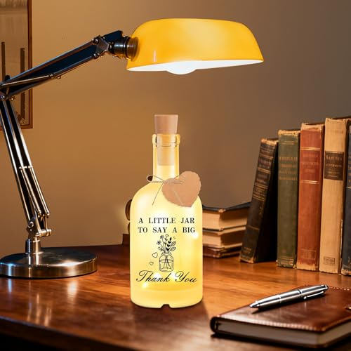 Thank You Gifts Bottle Decorative Lights, Glass Bottle Light with Thank You Message, Thoughtful Appreciation Gifts for Colleagues, Friends & Family, Festive Home Decor Lamp for Holiday & Daily Use