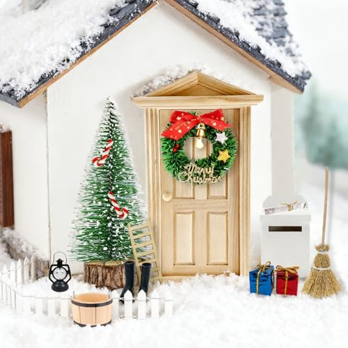 wichteltür Set,Wichtel Set Weihnachten Komplett,19 pcs Weihnachtswichtel Zubehör,Wichtel Zubehör Weihnachten,Komplettset Baustelle,Wichteltür,Wichtelschablone Tür,Christmas Wichtelbaustelle