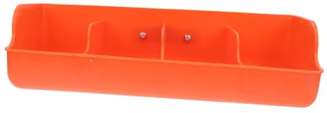 Abaodam Compartment Pig Feeding Trough for Piglets Nursery and Weaning Plastic Livestock Trough Four Holes Orange Multi-purpose Pig Manger for Farm and Ranch Use Random Style