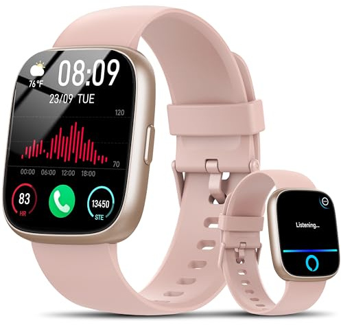 Alexa Smart Watch for Men Women, 1.83 HD Fitness Watch with Bluetooth 5.3 Call, New Smartwatch with Heart Rate/Sleep/Stress Monitor/110+ Sport, IP68 Waterproof Activity Tracker for Android iOS, Pink