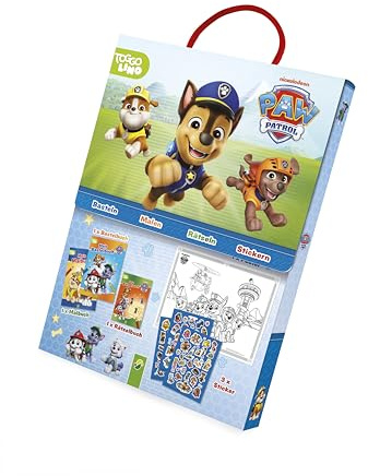 Paw Patrol Spaß-Set I Basteln - Rätseln - Stickern: Box mit 3 Büchern + Stickern ab 4 Jahren