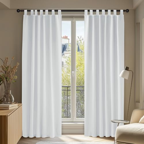 Deconovo Tende Camera da Letto Oscuranti per interni 2 Pezzi 140x260 CM, Tende Termiche Isolanti Moderne per Soggiorno, con Passanti, Grigio Perla