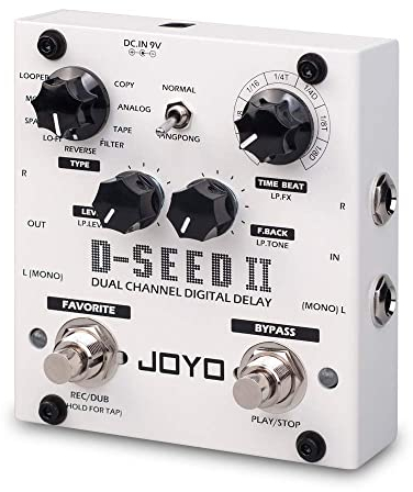 JOYO D-SEED-II Multi Pedal Effect, Stereo Looper Effekt & Delay Pedal Effekt für E-Gitarre Dual Channel & 8 Digital Delay Modi