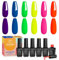 Beetles Neon Gel Nail Polish, Neon Orange Hot Pink Blue Yellow Green Purple 6 Colours Set Soak Off UV Gel Design Spring Summer Easter Nail Kit Gift for Women and Girls
